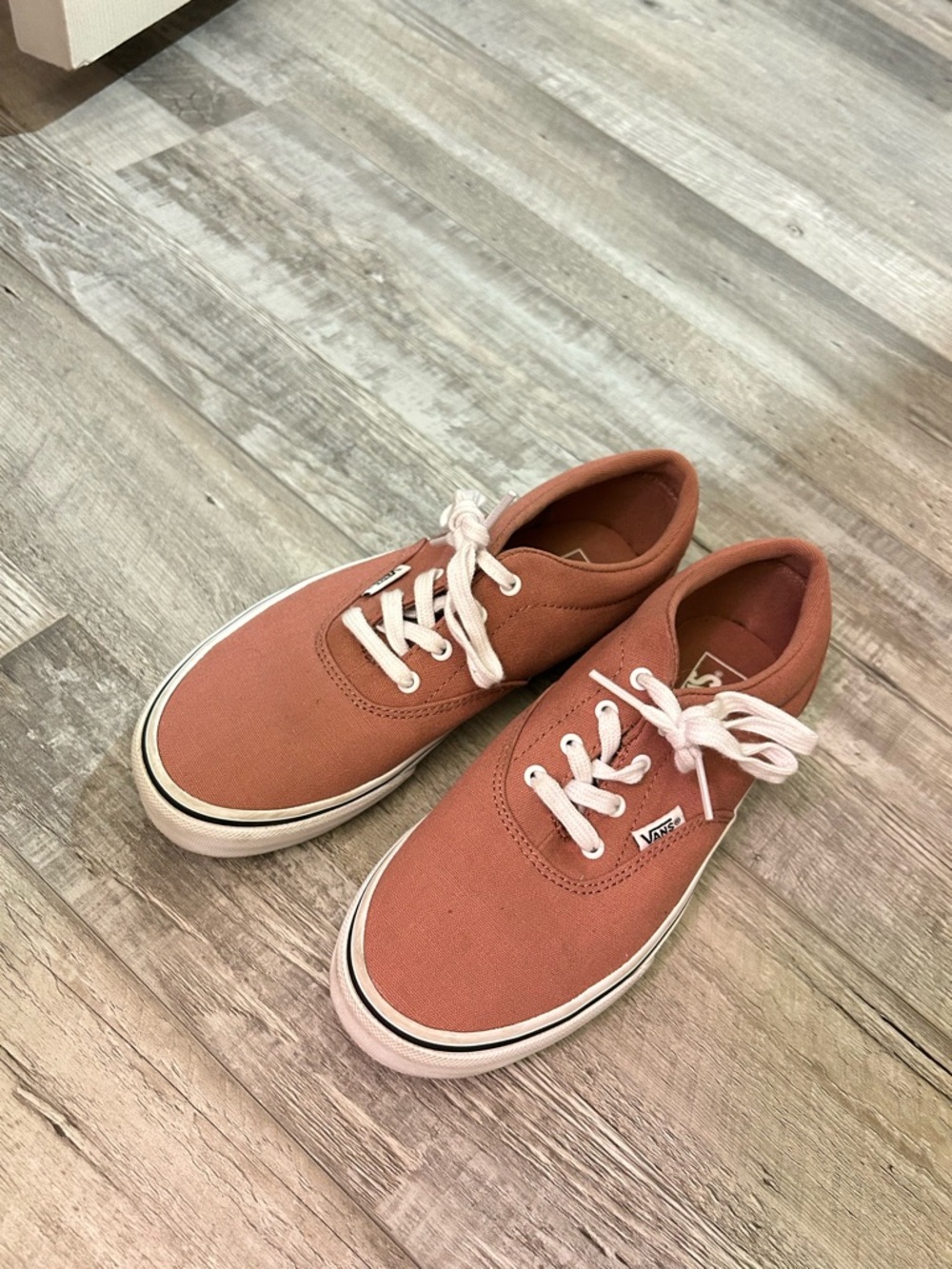 Vans Canvas Low-Top Sneakers in Terracotta with White Trim